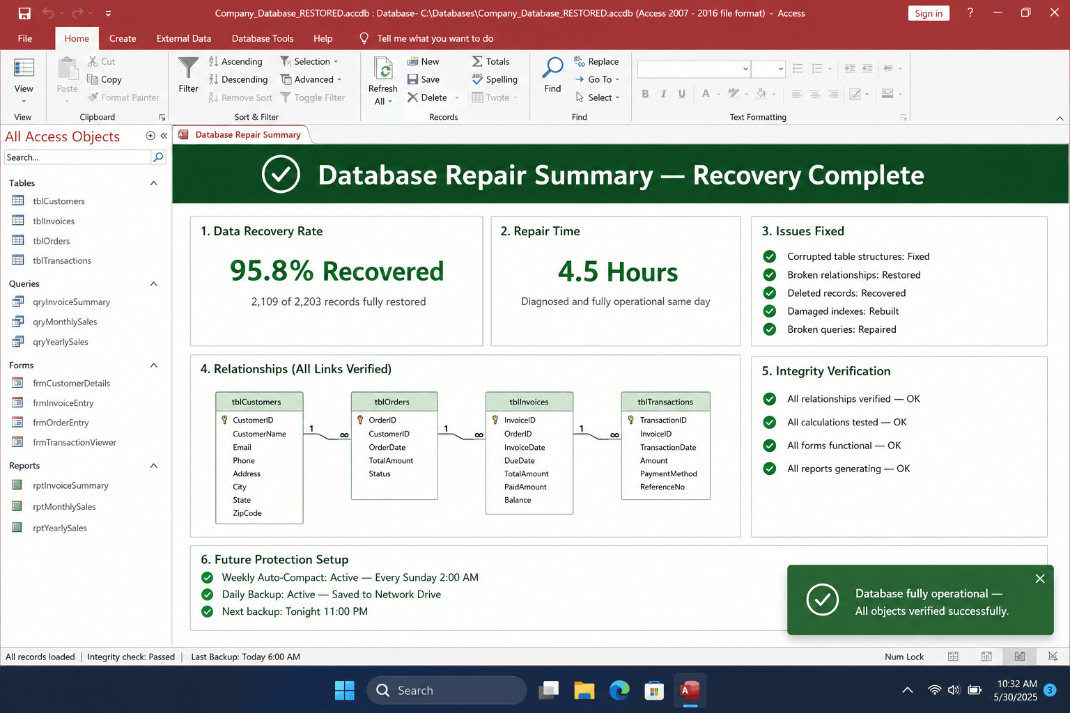 Benefits of professional Access database repair