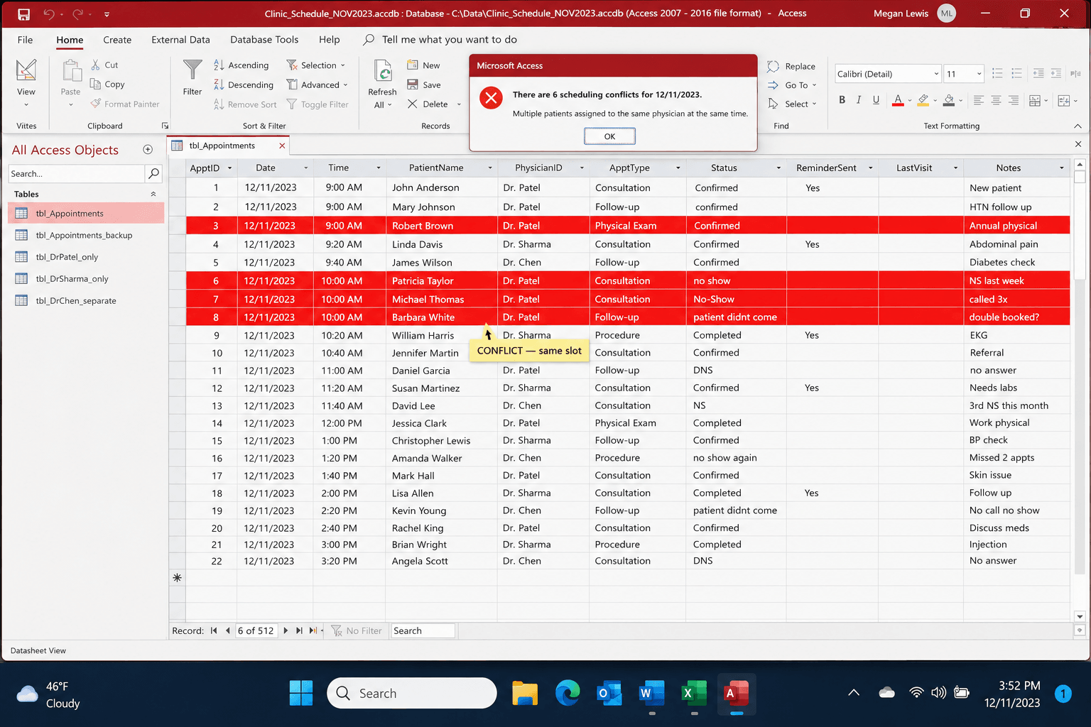 Medical Appointment Scheduling case study problem overview