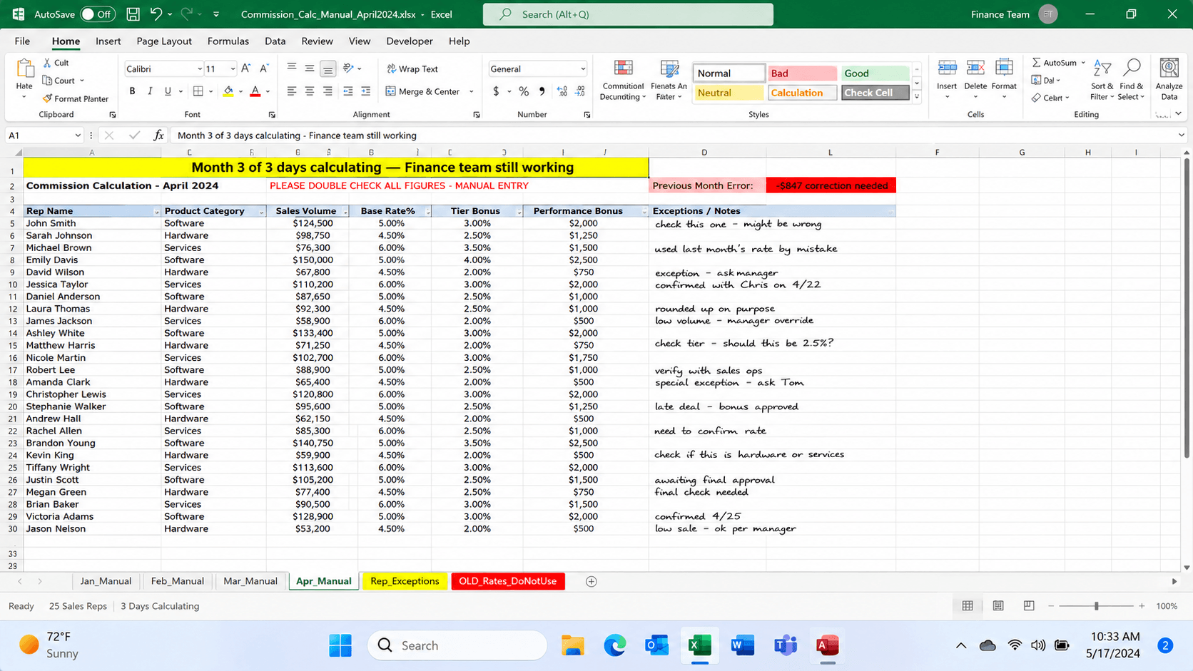 Sales Commission Calculator case study client overview