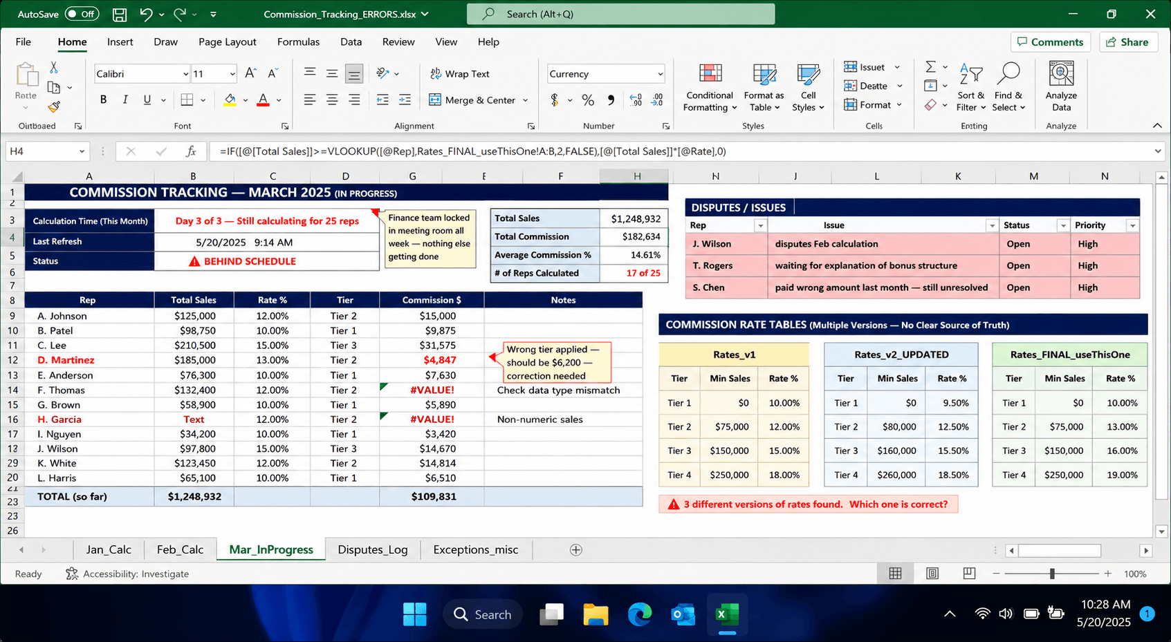 Sales Commission Calculator case study problem overview
