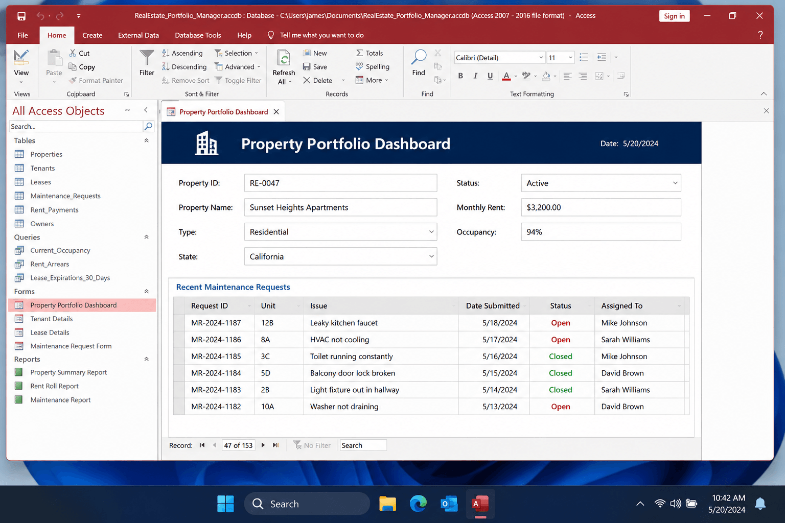 Real Estate Portfolio Manager case study client overview