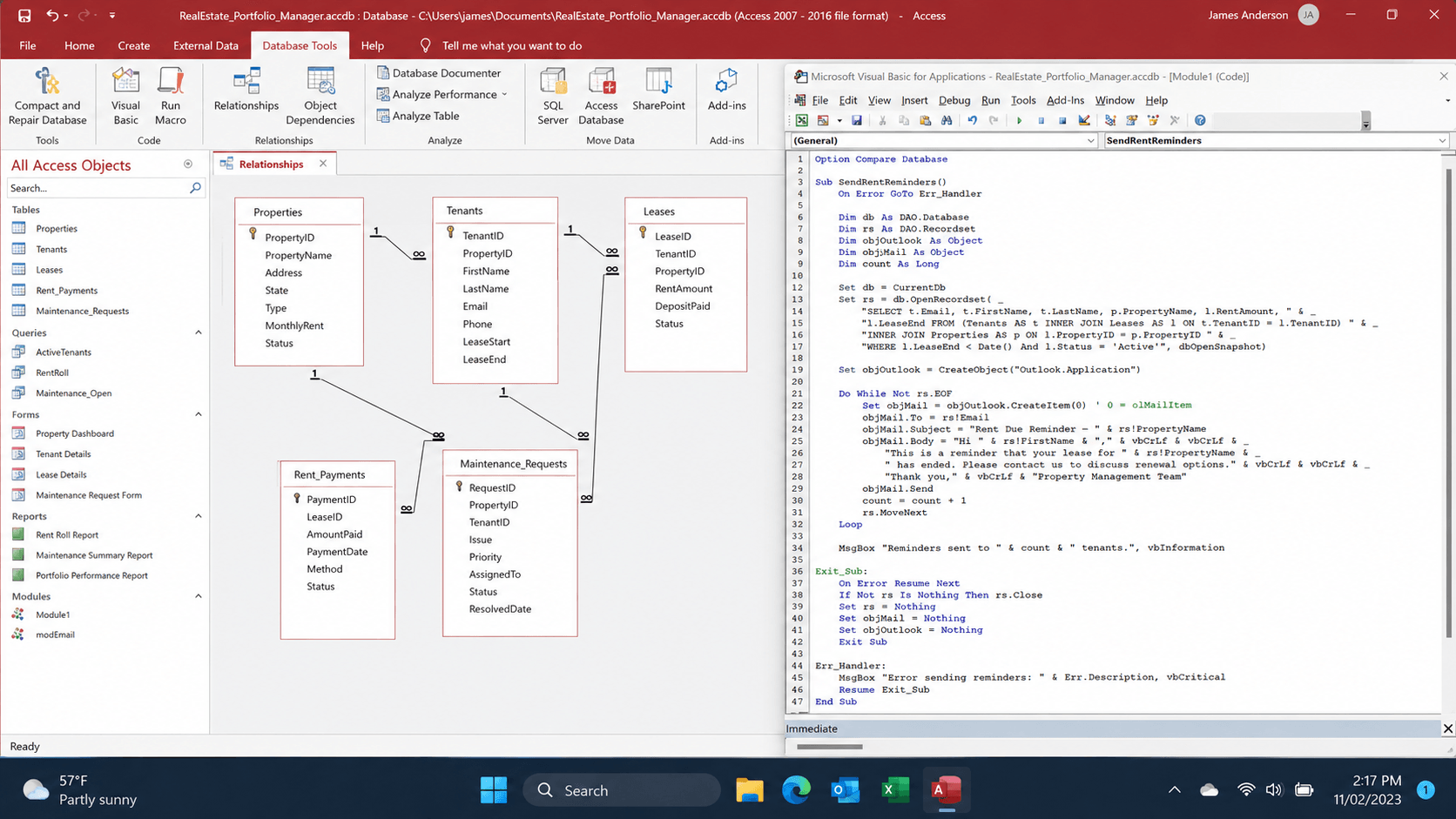 Real Estate Portfolio Manager case study technical highlights