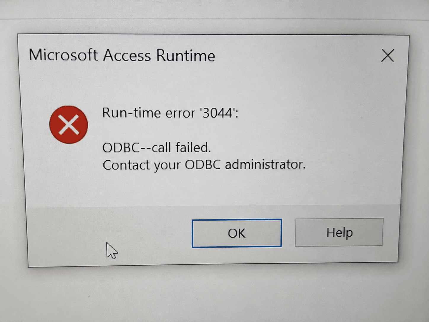 Microsoft Runtime Error 3044 - Access Performance Issue