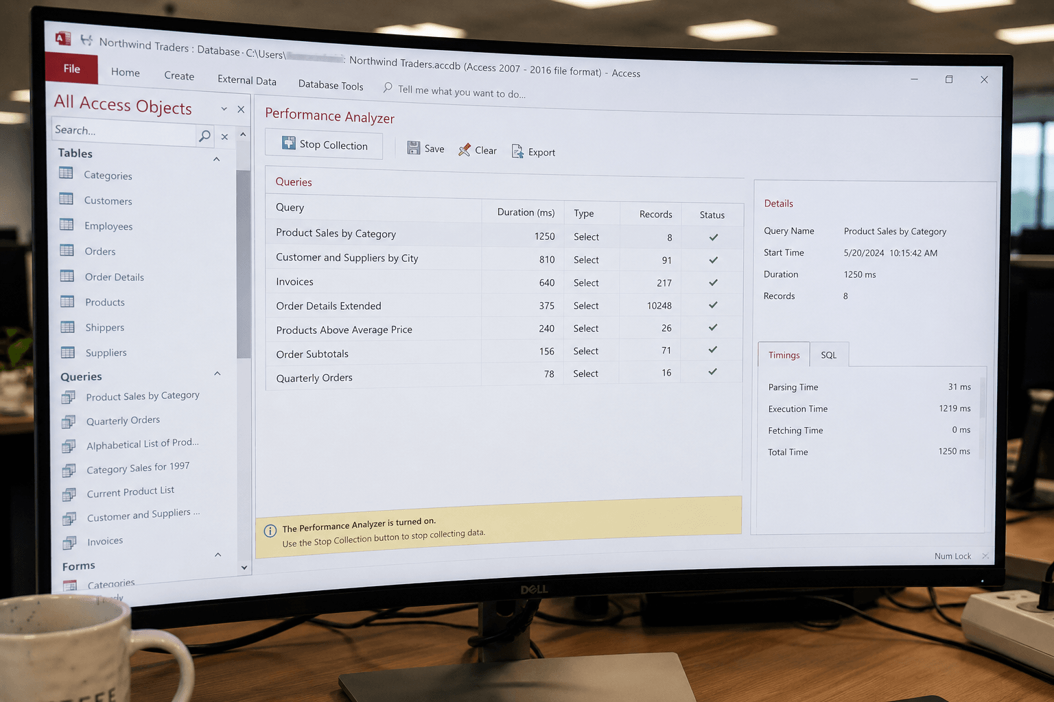 Performance Analysis and Audit MS Access Database